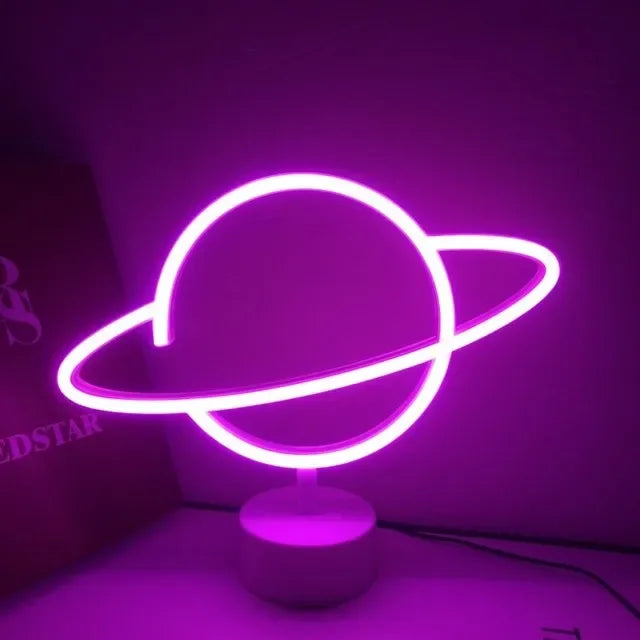 LED Flamingo Neon Sign with Base - USB & Battery Powered Night Light, Bedside Table Lamp for Bedroom Living Room USB Gadgets