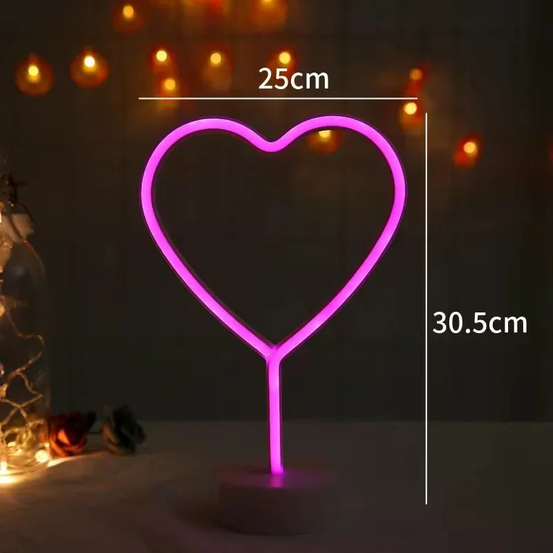 LED Flamingo Neon Sign with Base - USB & Battery Powered Night Light, Bedside Table Lamp for Bedroom Living Room USB Gadgets