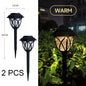 2pcs LED Solar Lawn Lights Outdoor Waterproof Garden Pathway Lamps Warm Light for Villa Courtyard Landscape Decoration Miflame