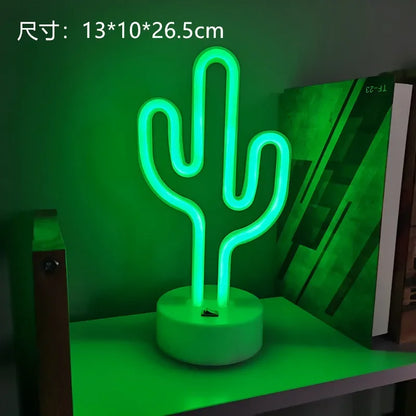 LED Flamingo Neon Sign with Base - USB & Battery Powered Night Light, Bedside Table Lamp for Bedroom Living Room USB Gadgets