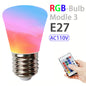 16 Colors RGB Bulb LED Multicolor Bulb E27 Base 220V Household Lighting Dimmable 24 Key Remote Control Atmosphere Neon Light