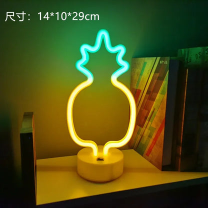 LED Flamingo Neon Sign with Base - USB & Battery Powered Night Light, Bedside Table Lamp for Bedroom Living Room USB Gadgets