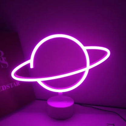 LED Flamingo Neon Sign with Base - USB & Battery Powered Night Light, Bedside Table Lamp for Bedroom Living Room USB Gadgets